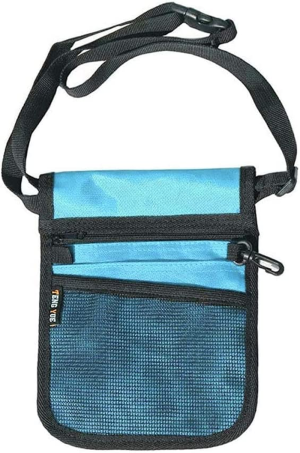 Nurse Pouch Extra Pocket Quick Pick Vet Agecare Waterproof Bag W/Belt Strap 2 Sided – 8 Pocket Long Adjustable Belt (Blue)