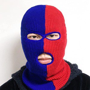 XUNQUCOM 3-Hole Two Color Knitted Hat 3-Hole Ski Face Mask Balaclava,Full Face Mask for Cycling Skiing Winter Outdoor Sports