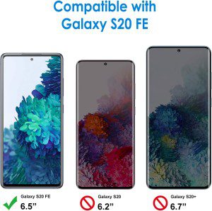 Jetech Screen Protector Compatible with Samsung Galaxy S20 FE 6.5-Inch, Tempered Glass Film, 3-Pack