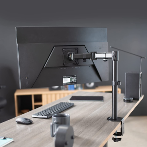 VIVO Single Monitor Desk Mount, Fully Adjustable Stand for 1 LCD Screen up to 32 Inches, Ultra Wide Screens up to 38 Inches, 22 Lbs Capacity, STAND-V001M