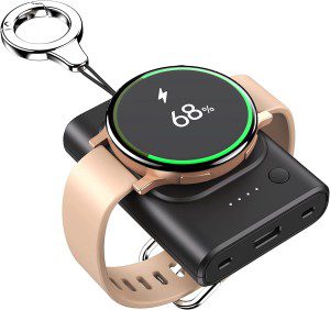 Watch Charger for Samsung, Portable Watch Charger 1800Mah Compatible with Samsung Galaxy Watch 6/6 Classic/5/5 Pro/4/4 Classic/3/Active 2, for Samsung Gear S3/Sport Watch Charger with Keychain