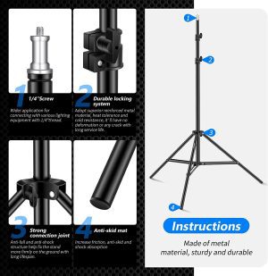 Neewer 75″/6 Feet/190Cm Photography Light Stands for Relfectors, Softboxes, Lights, Umbrellas, Backgrounds