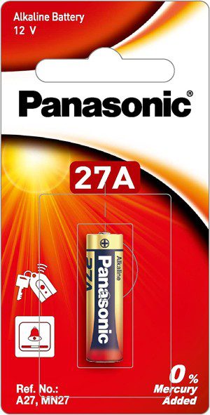 Panasonic 12V Alkaline Battery, Suitable for Use in Remote Controls (LRV27A/1BPA)