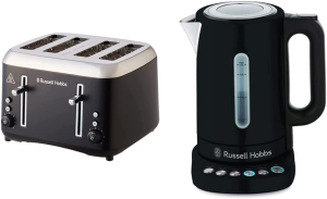 Russell Hobbs Addison 4 Slice Toaster, RHT514BRU, Dual Browning Controls, Defrost & Reheat, Wide Slots, Brushed Stainless Steel