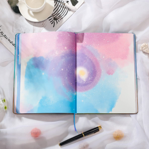 SIIXU Starry Sky Writing Journal for Women, Men, Unique Colorful Blank Notebook for Daily Notes, Gratitude, Dreams or Planning, 7.5” X 10.2″, 160 Pages, 2 Bookmarks, Large, Hardcover, Unlined