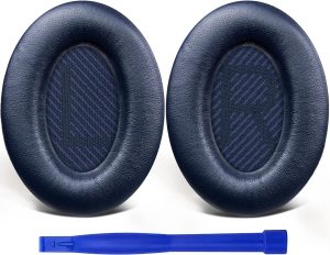 Solowit® Replacement Earpads Cushions for Bose Quietcomfort 35 (QC35) & Quiet Comfort 35 II (QC35 Ii) Headphones, Ear Pads with Softer Leather, Noise Isolation Foam, Added Thickness (Midnight Blue)