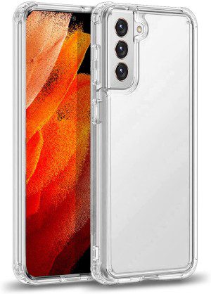 ZUSLAB Galaxy S21 FE 5G Case Slim Hybird Shockproof Translucent Protective Cover for Samsung – Clear