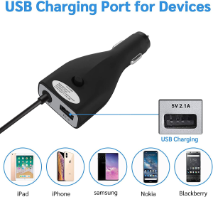 Sisyphy Surface Pro Car Charger, 42W 12V 2.58A Power Supply for Microsoft Surface Pro 3 Pro 4 Pro 5 Pro 6 Surface Go Surface Laptop & Surface Book with 5V 2.1A USB Fast Charging Port