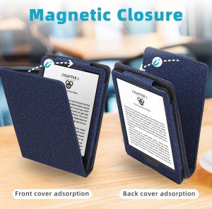 WALNEW Flip Case for All-New Kindle 11Th Generation (2022 Released) – Two Hand Straps PU Leather Vertical Multi-Viewing Stand Cover with Auto Wake/Sleep Fits Kindle 11Th Generation 2022