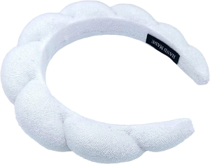 Spa Headband for Women, Makeup Headband, Spa Headband for Washing Face, Skincare Headbands for Face Washing, Makeup Removal, Shower, Skincare (White)