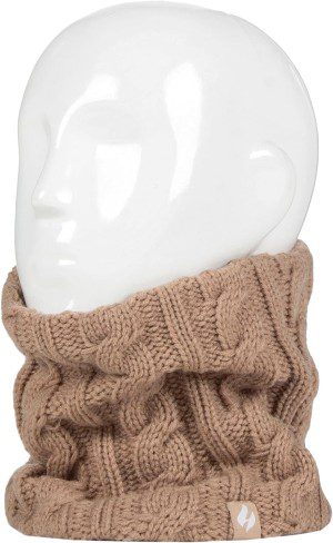 HEAT HOLDERS Ladies Winter Warm Thermal Neck Warmer Women’S One Size (Beige)