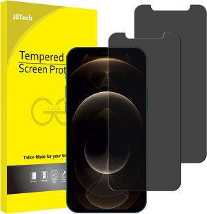 Jetech Privacy Screen Protector for Iphone 12 Pro Max 6.7-Inch, anti Spy Tempered Glass Film, 2-Pack