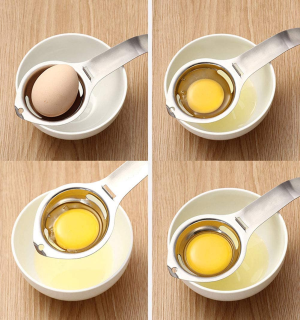 Stainless Steel Egg White Yolk Separator,Food-Grade Safety Material Egg Divider Egg Yolk Separator Spoon Kitchen Tool,Baking Gadgets, Egg Extractor