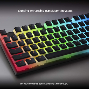 Hyperx Pudding Keycaps – Full Key Set – PBT – Black – English (US) Layout – 104 Key, Backlit, OEM Profile