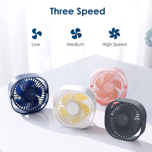 Simpeak Mini Usb Desk Fan Cooling Quiet Portable Blue USB Powered ONLY (No Battery), 3 Speed Setting 360° Adjustable Swivel for Home and Travel