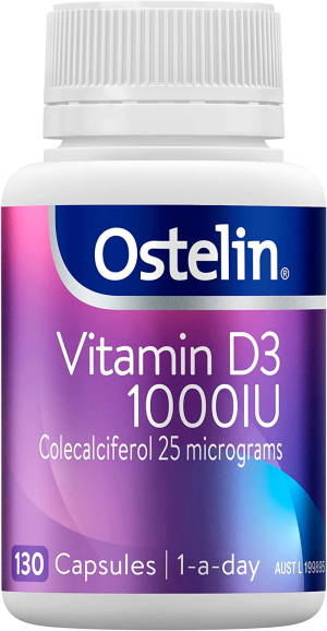 Ostelin Vitamin D 1000IU – D3 for Bone Health + Immune Support, 250 Capsules