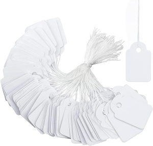 White Marking Writable Tag Display Label,White Paper Tag Jewelry Price Tag,Marking Strung Price Tag Writable Tag Display Label,500 White Marking Tags Price Tags Price Labels Display Tags with String