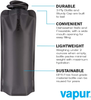 Vapur Solid Flexible Water Bottle – with Carabiner