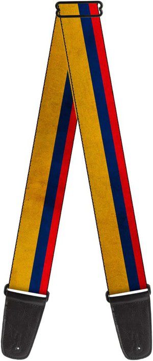 Buckle-Down Premium Guitar Strap, Colombia Flag Distressed, 29 to 54 Inch Length, 2 Inch Wide