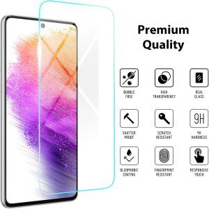 ZUSLAB Galaxy A73 5G Screen Protector Tempered Glass Case Friendly 9H Hardness for Samsung – Clear