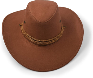 Ultrakey Cowboy Hat, Sun Hat Faux Felt Leather Suede Travel Cap Western Hat Outdoor Sun Protect