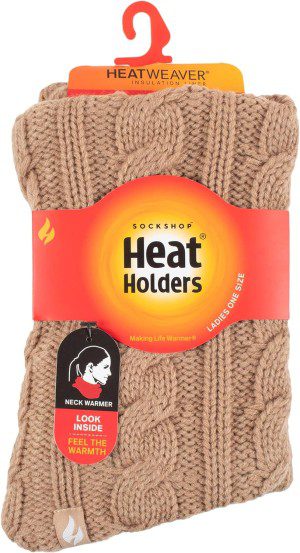 HEAT HOLDERS Ladies Winter Warm Thermal Neck Warmer Women’S One Size (Beige)