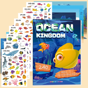 Sticker Books Educational Busy Quiet Stickers Book for for Kids Toddlers Boys Girls (Animal World)