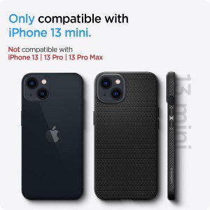 SPIGEN Liquid Air Case Designed for Apple Iphone 13 Mini (2021)[5.4-Inch] Soft TPU Armor Slim Cover – Black