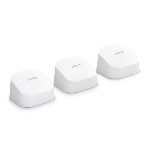 Amazon Eero 6 Dual-Band Mesh Wi-Fi 6 System with Built-In Zigbee Smart Home Hub | 3-Pack (1 Router + 2 Extenders)