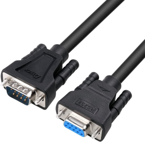 DTECH 5m RS232 Serial Cable Extension Male to Female 9 Pin Straight Through Cord (15 Feet, Black)