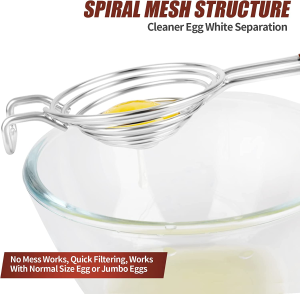 SOLEADER Egg Separator-Yolk White Separator Tool-Food Grade Stainless Steel-Dishwasher Safe-Work for XL Jumbo Eggs