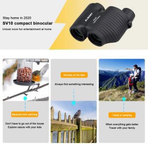 SVBONY SV10 8X25Mm Binoculars for Kids Travel Compact Binoculars Auto Focus Mini Lightweight Pocket Bak4 FMC Bird Watching for Adults Kids Hunting Hiking Concert Theater Opera