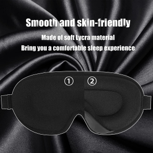 Sleep Eye Mask, Answaily Natural Sleep Mask, Blindfold, Super Smooth Eye Mask for Travel/Sleeping/Shift Work/Meditation Black