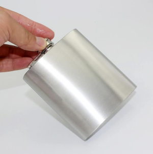 Stainless Steel Hip Flask Liquor Alcohol Whisky Whiskey Flask Silver Bottle Small Mini Pocket Hip-Flask Drink 9Oz