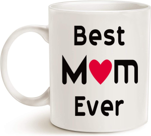 Mothers Day Best Mum Coffee Mug from Daughter Son, Best Mum Ever Unique Christmas or Birthday Gifts Idea for Mum Mother Mama Mommy Porcelain Cup White, 11 Oz