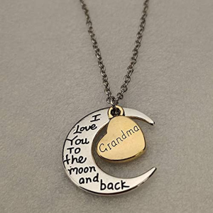 Grandma Grandmother Gifts Necklace from Grandchildren Granddaughter Grandson to My Grandma I Love You to the Moon and Back Gift Necklaces for Grandmom Grandmama