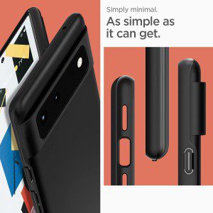 SPIGEN Thin Fit Case Designed for Google Pixel 6 (2021) Exact Fit Ultra Slim Hard Cover – Black