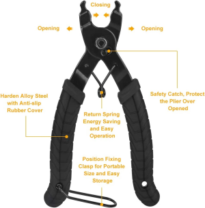 WOTOW Bike Chain Repair Tool Kit Set, Cycling Bicycle Chain Breaker Splitter Cutter & Wear Indicator Checker & Master Link Pliers Remover & Reusable Missing Connector for 6/7/8/9/10 Speed Chain