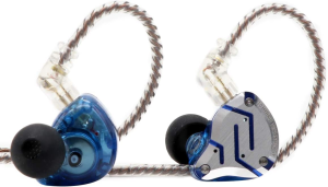 KZ ZS10 Pro, Linsoul 4BA+1DD 5 Driver In-Ear Hifi Metal Earphones with Stainless Steel Faceplate, 2 Pin Detachable Cable (With Mic, Glare Blue)