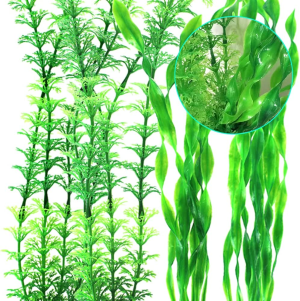 16 PCS Artificial Seaweed Water Plants for Aquarium,Danzix Plastic Fish Tank Plant Decorations for Household and Office Aquarium,1.58Inch-11.82Inch