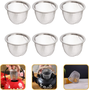 Teapot Strainer Insert Stainless Steel Tea Filter Metal Mesh,Teapot Mesh Strainer Infuser Filter,6Pcs Teapot Tea Strainer Insert Stainless Steel Tea Filter Metal Mesh Infuser Loose Tea Leaves Strainer