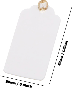 White Kraft Paper 4 X 2Cm Hang Tags Label Wedding Party Price Gift Cards 100Pcs