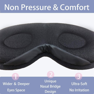 Sleep Mask, NEESTARTLY 3D Concave Design, Non Pressure, Ultra-Soft, Adjustable Eye Mask for Women Men, Eye Shades for Travel/Naps/Yoga/Insomnia