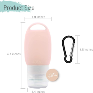 Veroyi Silicone Travel Bottles Leak Proof Squeezable Travel Tubes Set with Keychain Refillable Containers for Shampoo Lotion Soap (3 Packs)