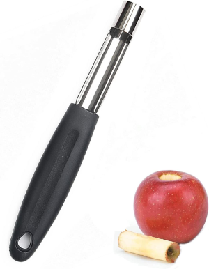 Soft Touch Apple Corer Remover Stainless Steel Core Seed Twist Pear Kitchen Tool Fruit Pear Corer Slicer Peeler with Sharp Serrated Blade Perfect Kitchen Utensil & Gadget for Coring Pear & Other Fruits