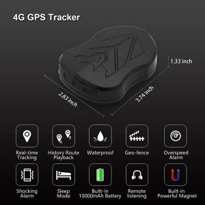 Sinotrack 4G Car GPS Tracker, ST-915L Strong Battery GPS Tracker for Vehicles,Waterproof Real-Time Locator Device GPS Tracker for Car Motorcycle Taxi Truck Bus