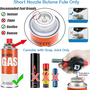 Gas Burner, 900°C to 1300°C, Flame Adjustable Butane Blow Torch, 360° Omni-Directional Use for Cooking, Bbqs, Camping, Sweets Making, Charcoal Fire, Roasting, Welding, Etc. (Butane Gas Not Included)