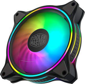 Cooler Master Masterfan MF120 Halo ARGB – Dual Ring Addressable RGB Lighting, Case and Cooling Hybrid Fan Blade Design with Jam Sensor Protection and Vibration Dampening Frame – 120 Mm