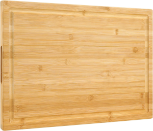 Utoplike Extra Large XXXL Bamboo Cutting Board 61Cm X 40.5Cm (24” X16”), Largest Wooden Butcher Block for Turkey, Meat, Vegetables, BBQ, over the Sink Chopping Board with Handle and Juice Groove