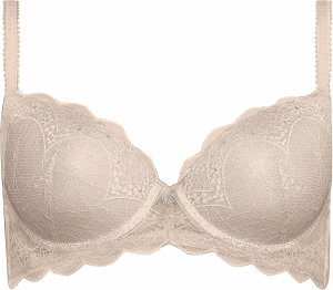 Naturana Lightly Padded Everyday Wired Lace Bra, Size 38A, Light Beige